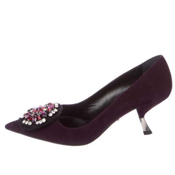 Prada suede crystal embellished pumps - Picture 4 of 8